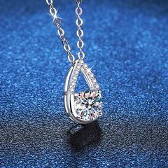 925 Sterling Silver Necklace with 1Carat Moissanite Stone