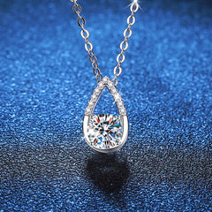 925 Sterling Silver Necklace with 1Carat Moissanite Stone