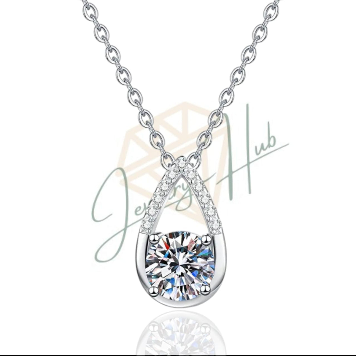 925 Sterling Silver Necklace with 1Carat Moissanite Stone